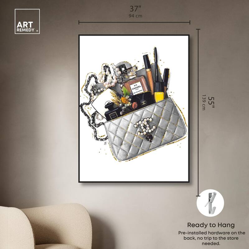Grey Treasure Bag Canvas by Art Remedy