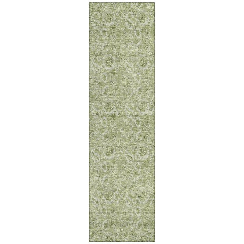 Machine Washable Indoor/ Outdoor Chantille Floral Farmhouse Rug