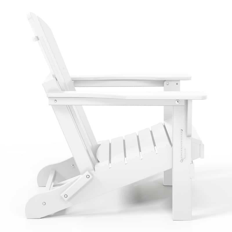 Polytrends Laguna Weather Resistant Outdoor Patio Folding Adirondack Chairs (Set of 4)