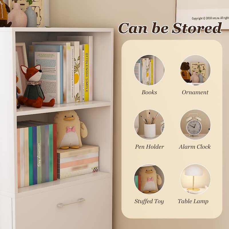 Burlywood Foldable Desk with Wheels, Office Desk with Storage for Small Spaces