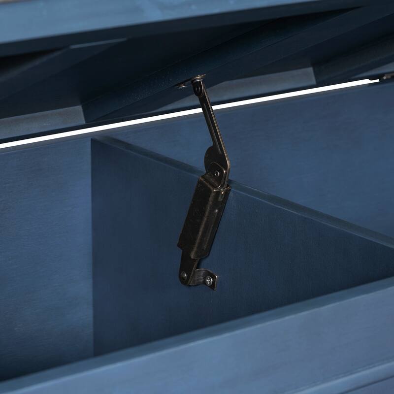 Rustic Charm Entryway Bench Solid Wood Storage with Safety Hinge