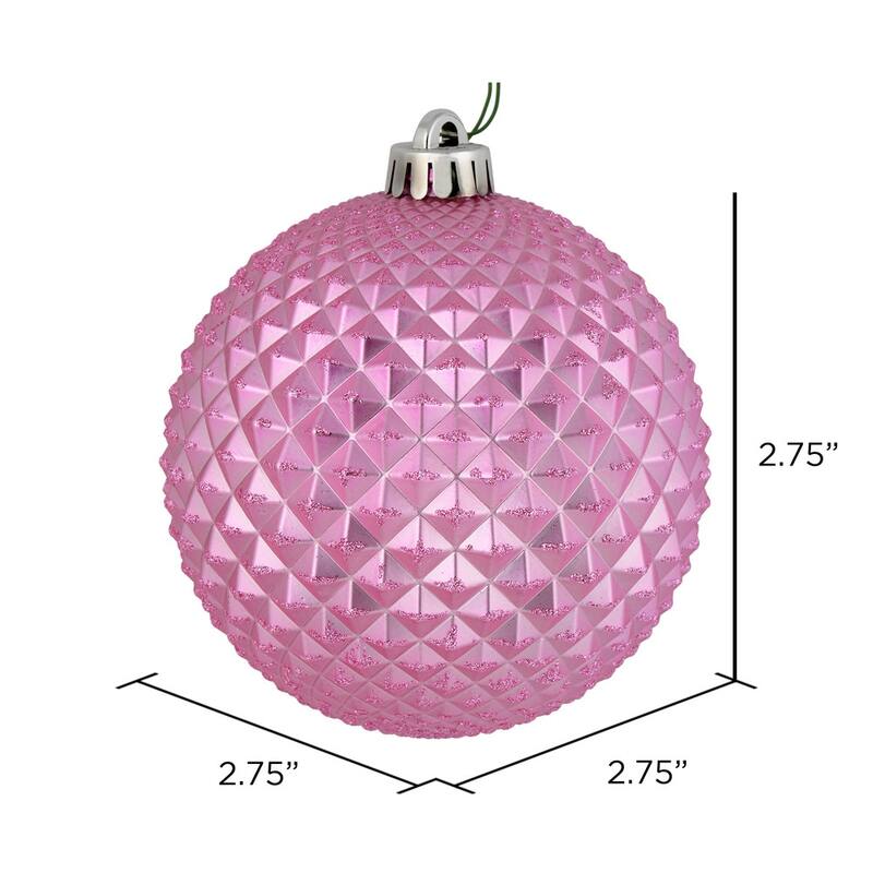 Vickerman 2.75" Pink Durian Glitter Ball Ornament, 12 per Bag