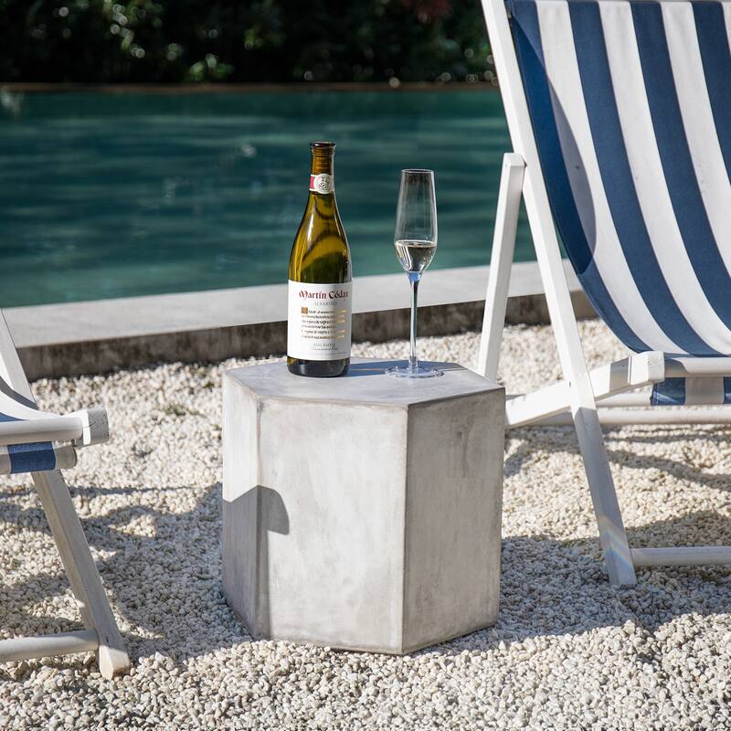 COSIEST MgO Outdoor Hexagonal End Table