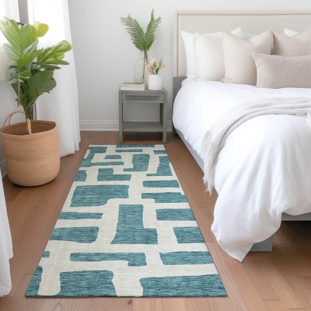 Premium Washable Super Soft Geo Maze Mayfield Rug