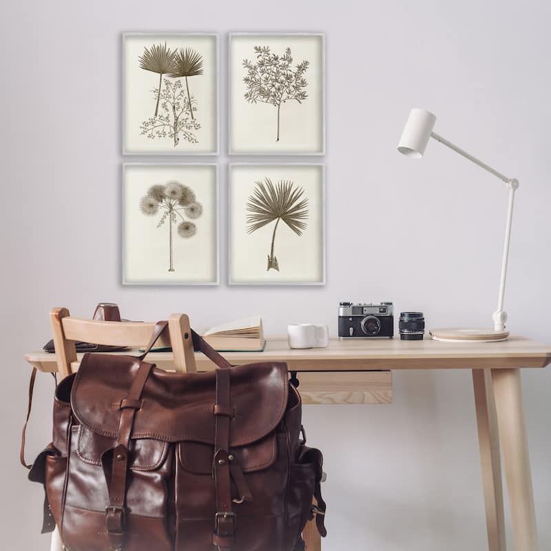 Stupell Various Vintage Palm Leaves Framed Giclee Art Design By Phillipa Katz (Set of 4)