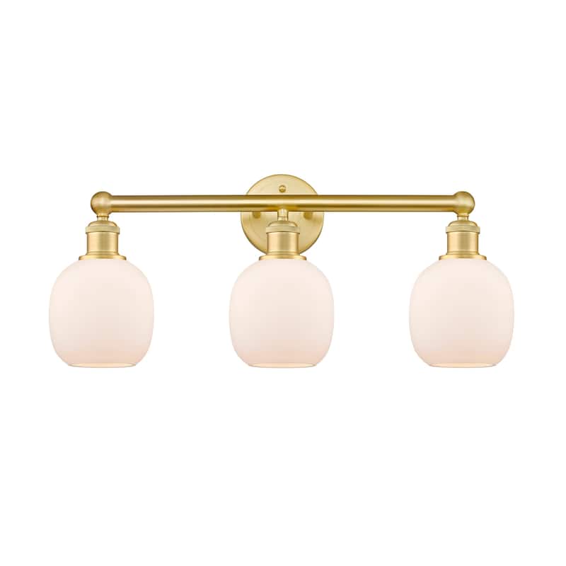 Innovations Lighting 616-3W-12-24 Belfast Vanity Belfast 3 Light 24" - Satin Gold / Matte White
