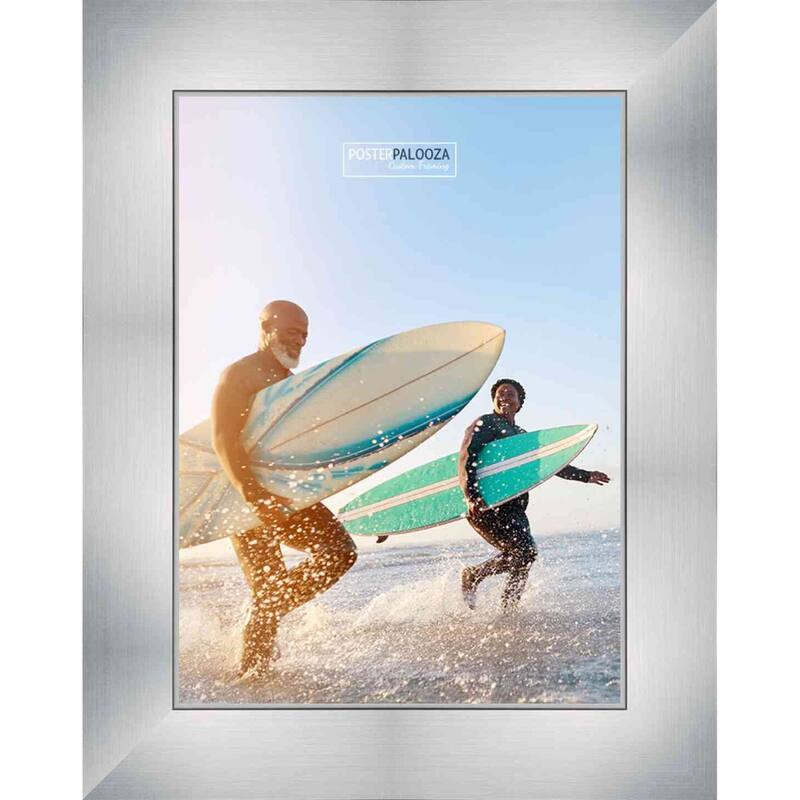 17x21 Contemporary Silver Complete Wood Picture Frame with UV Acrylic, Foam Board Backing, & Hardware