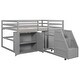 preview thumbnail 3 of 14, full Loft Bed with Storage Drawers, Cabinet, and Movable Stairs - Children's Wardrobe Included