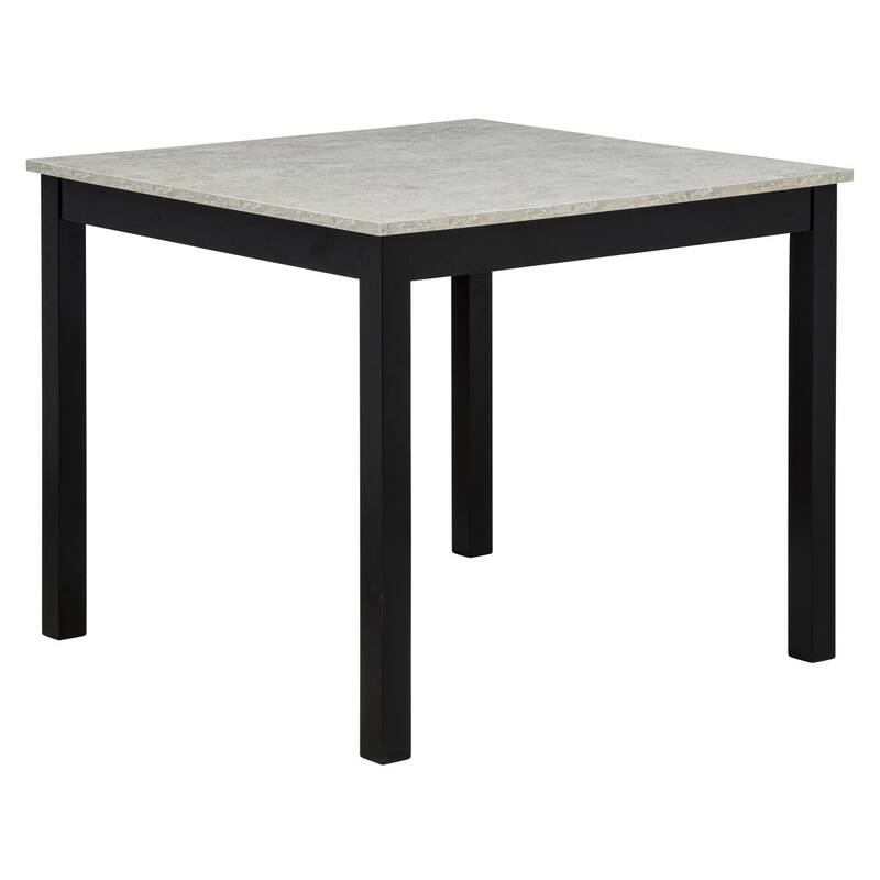 5/6-Piece Wooden Dining Table Set with Concrete-Effect Melamine Tabletop