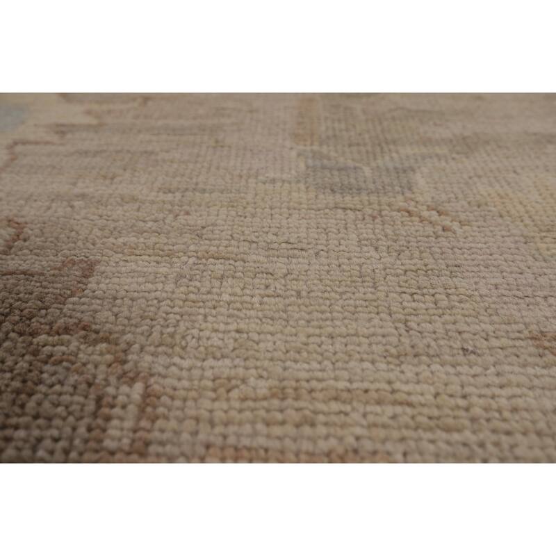 Vegetable Dye Oushak Large Square Area Rug Hand-Knotted Wool Carpet - 12'5"x 12'4"