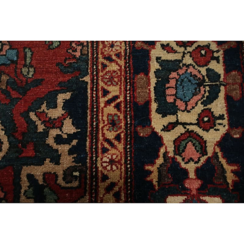 Hand Knotted Oriental 100% Wool Carpet Traditional Floral Navy Blue & Blues Bakhtiari Area Rug - 6' 6'' X 5' 2''