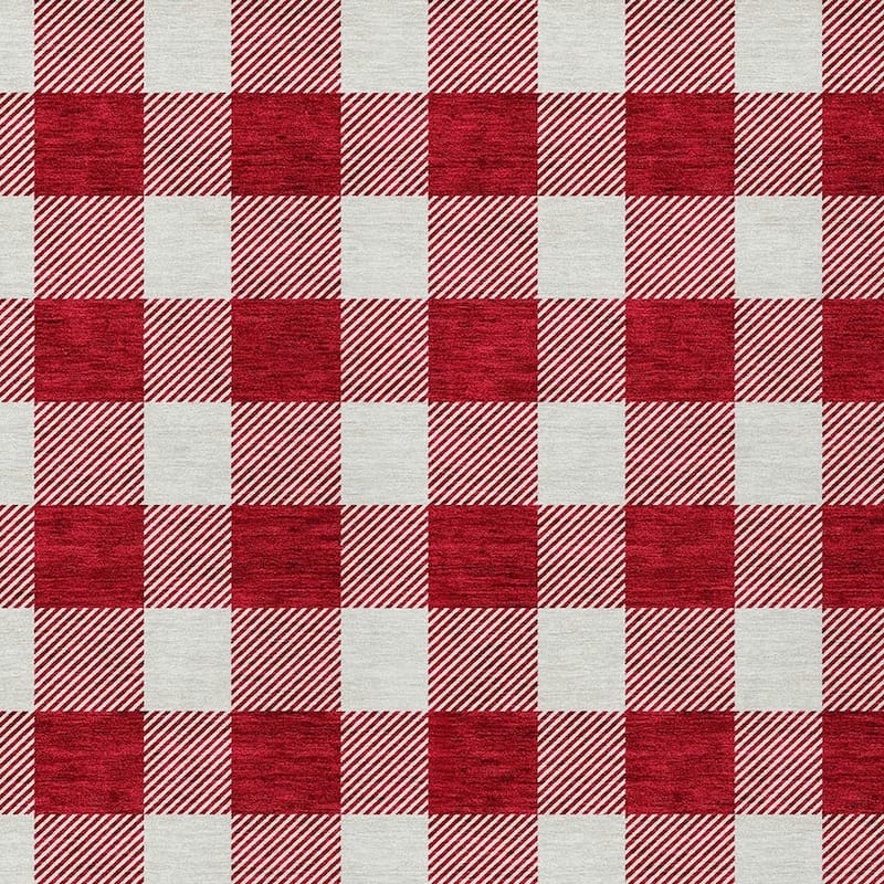 HomeRoots Plaid Transitional Rectangle Outdoor Rug