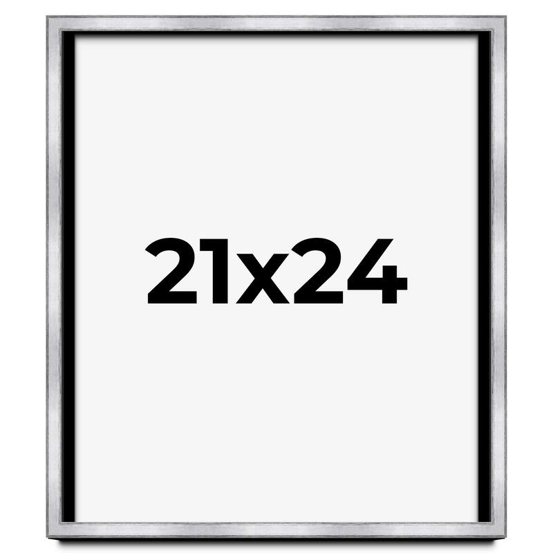 21x24 Shadow Box Frame Silver | 1.375 Inches Deep Real Wood