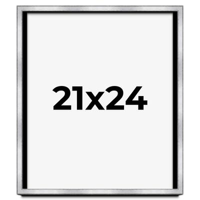 21x24 Shadow Box Frame Silver | 1.375 Inches Deep Real Wood