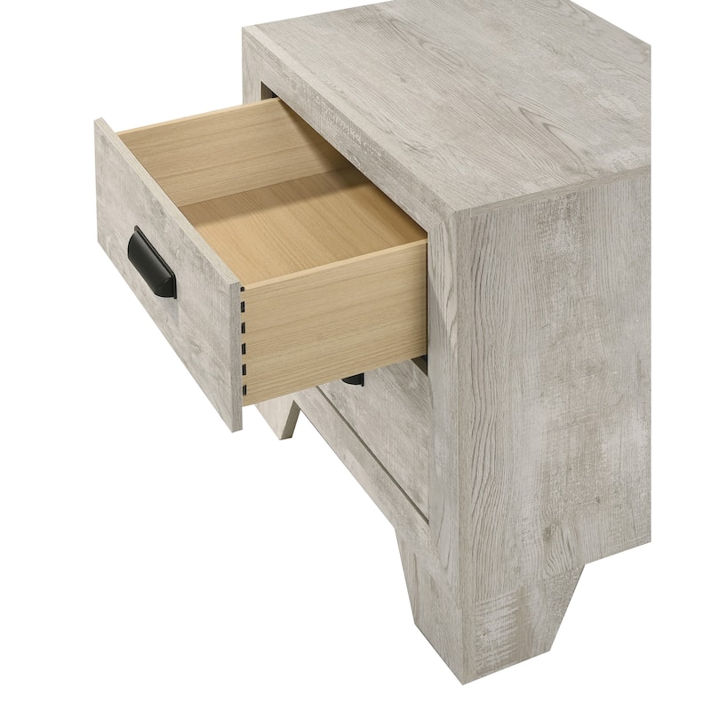 1pc Transitional 2-Drawer Nightstand