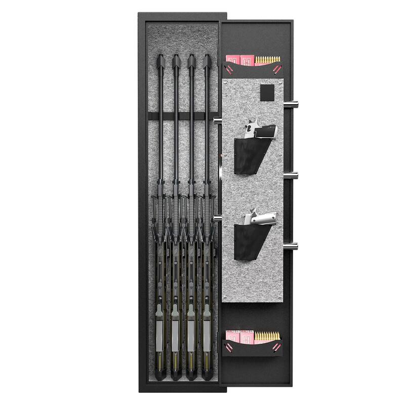 3-4 Gun Safe for Rifles and Pistols,Quick Access Password Gun Safe, Security Metal Rifle Safe Locker with Removable Shelf