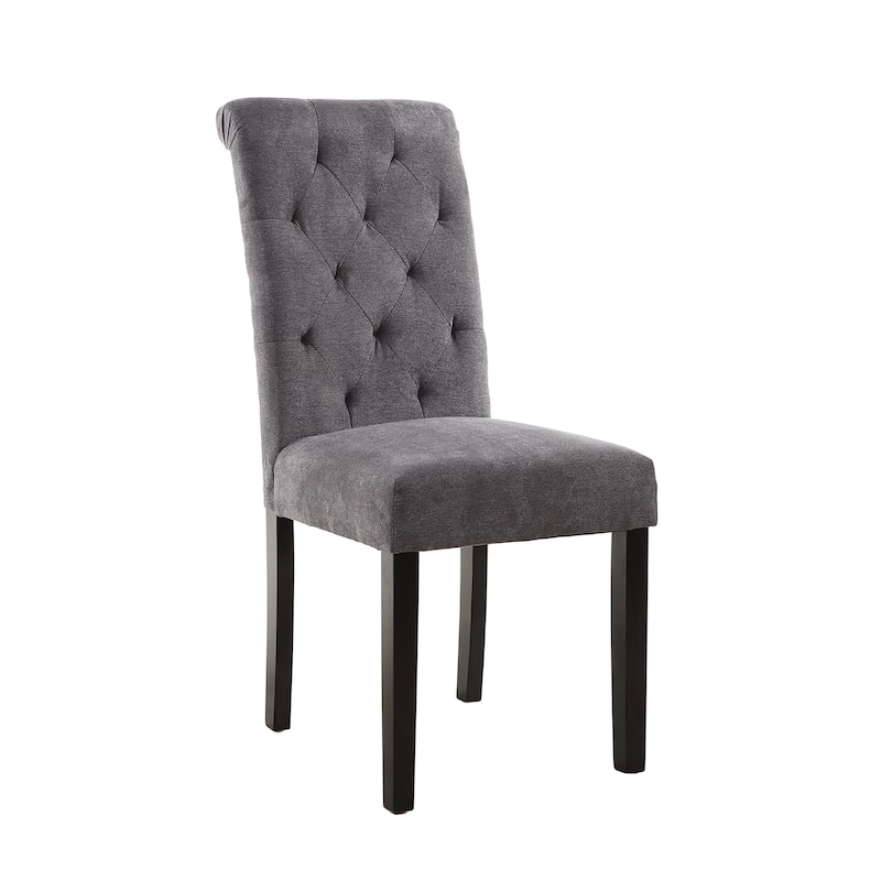 Fabric Upholstery Tufted Parsons Dining Chairs Set of 2