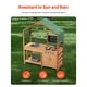 preview thumbnail 5 of 9, Natural-Green Cedar Wood Kids Mud Kitchen with Sink, Canopy and Accessories - 16.3” D x 40” W x 50” H