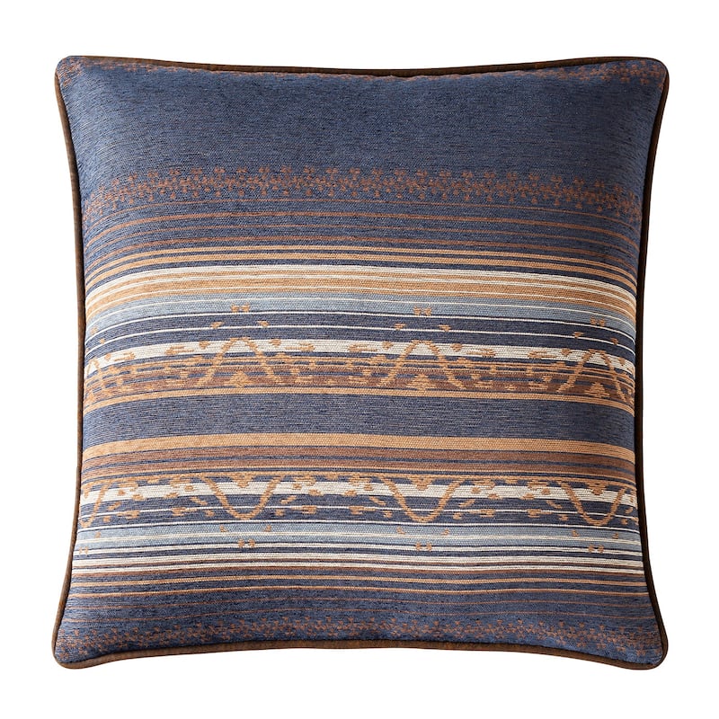Paseo Road by HiEnd Accents Estes Chenille Jacquard Reversible Euro Sham, 27"x27" - Blue