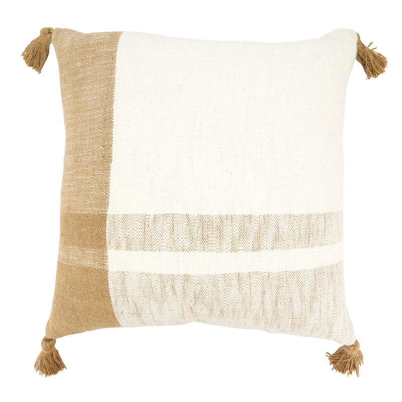 Classic Checkered Comfort Throw Pillow - 20"x20" - Cover Only - Natural