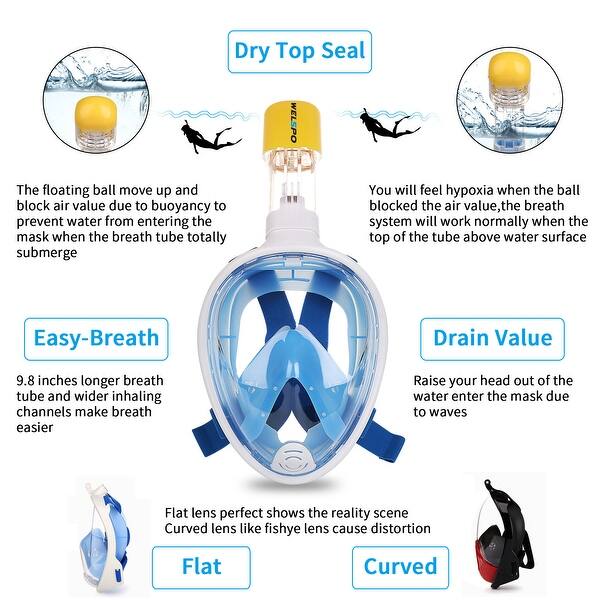 Shop Full Face Snorkel Mask With Camera Mount For Gopro Anti Fog Underwater Diving Snorkel Scuba 7 6 X 9 6 Overstock 31229272