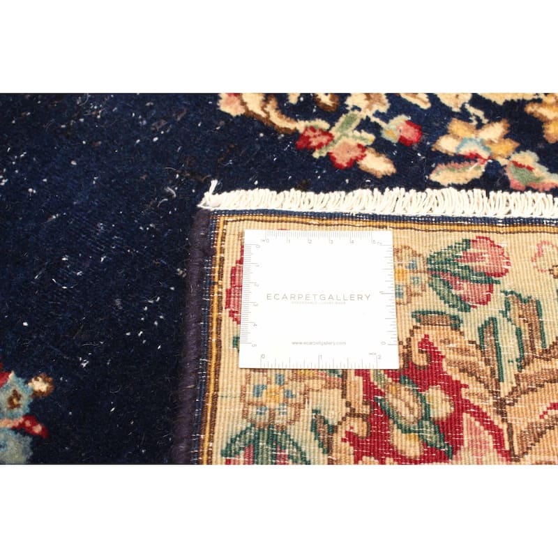 ECARPETGALLERY Hand-knotted Antalya Vintage Dark Navy Wool Rug - 3'9 x 7'0