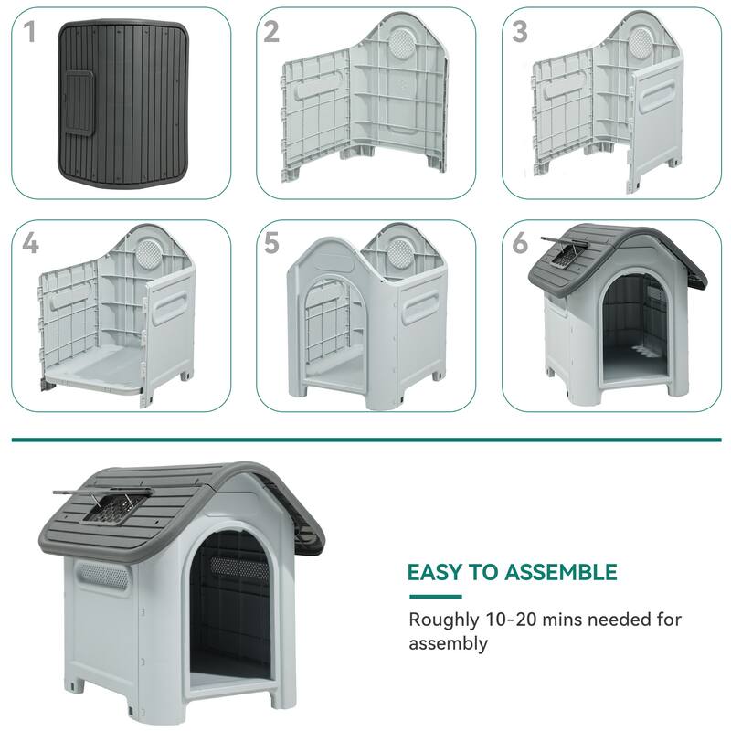 Moasis Slant-roof Dog House with Skylight