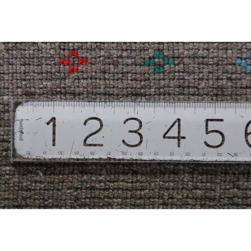 Hand Knotted Oriental 100% Wool Carpet Tribal Tribal Greys & Charcoal Gabbeh Area Rug - 8' 2'' X 5' 2''