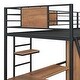 preview thumbnail 33 of 32, Twin Size Modern Loft Bed with Ladder and L-Shape Desk, Multifunctional Kids Teens Storage Bed Frame with Shelf and Wardrobe