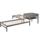 preview thumbnail 8 of 16, Built-in Table and Drawers Storage Twin Size L-Shaped Platform Beds with Built-in Rectangle Table.