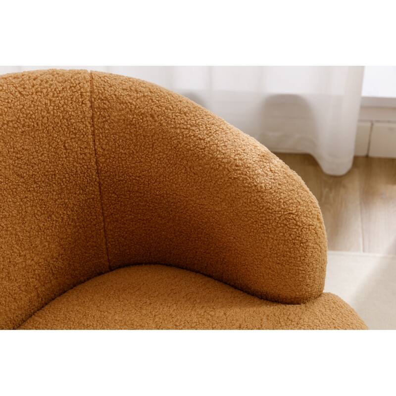 Teddy Fabric Swivel Accent Armchair Barrel Chair