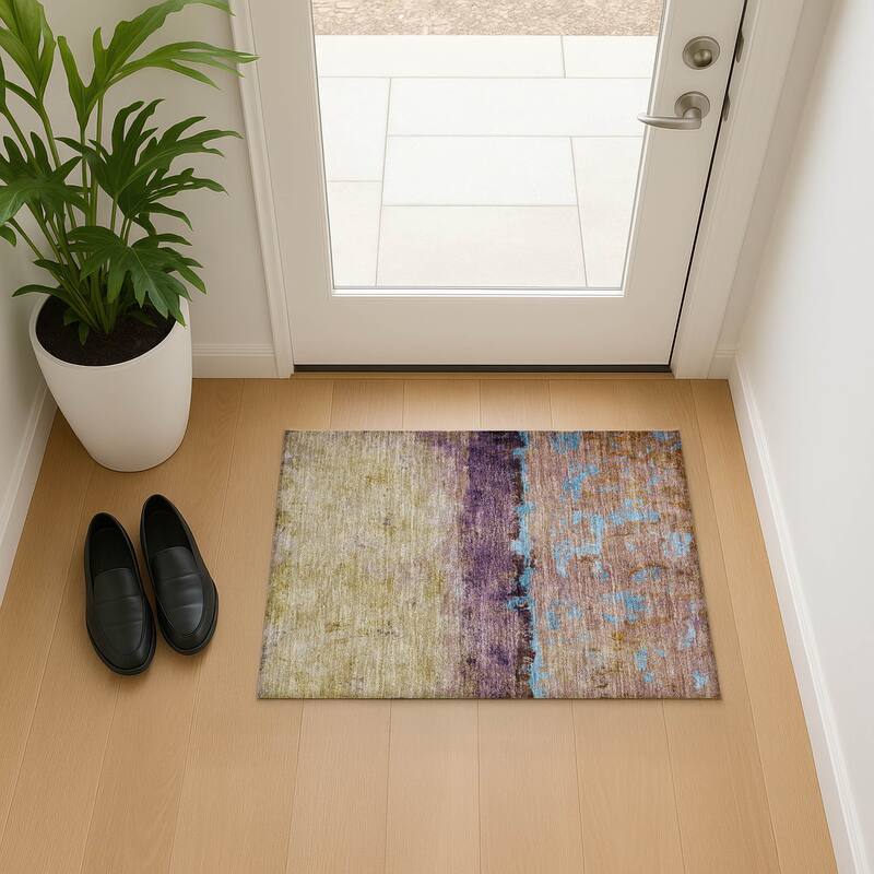 Premium Washable Super Soft Abstract Ombre Mayfield Rug - Salmon - 1'8" x 2'6"