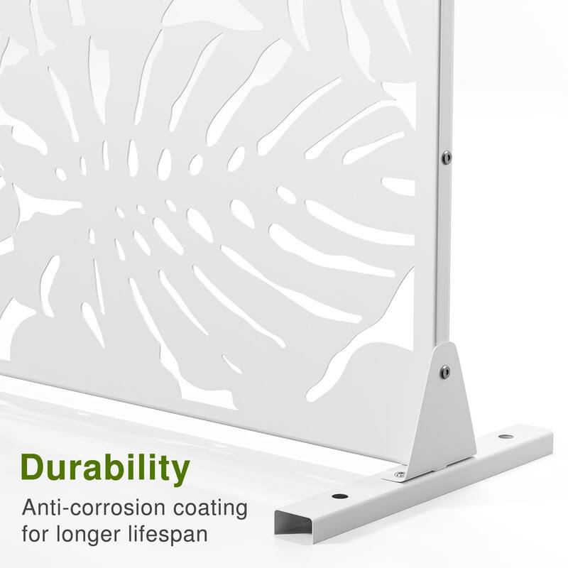 Outdoor Privacy Screen Free Standing Bamboo Leaves