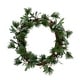 preview thumbnail 1 of 1, Pine Needle and Silver Ball Ornament Artificial Christmas Wreath 12-Inch Unlit - 12"