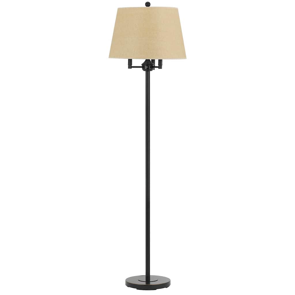 HomeRoots 62" Bronze Four Light Traditional Shaped Floor Lamp With Beige Square Shade - 17