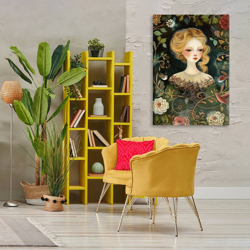 Stupell Victorina Woman with Florals Canvas Wall Art Design By The Dutch Lady