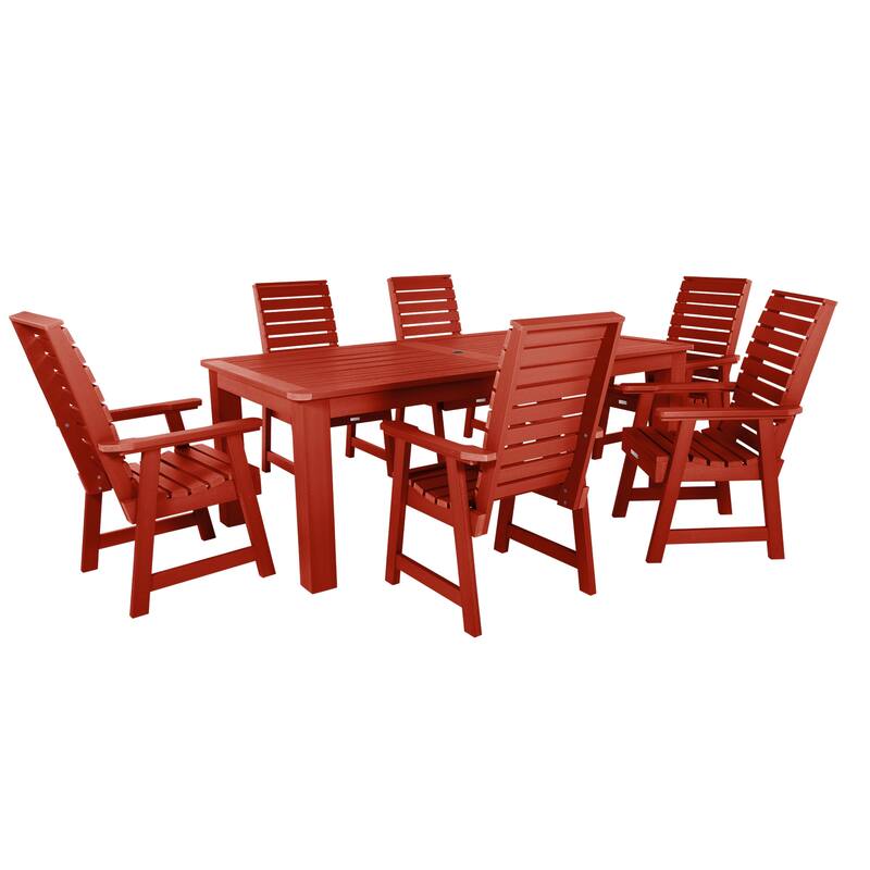 Weatherly 7-Piece Outdoor Dining Height Set - 42" x 84" - Rustic Red