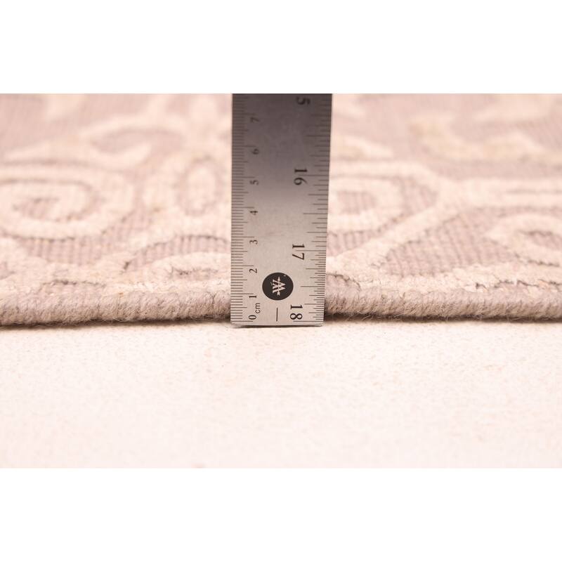 ECARPETGALLERY Hand Loomed Elysian Beige, Brown Viscose, Wool Rug - 8'0 x 10'5