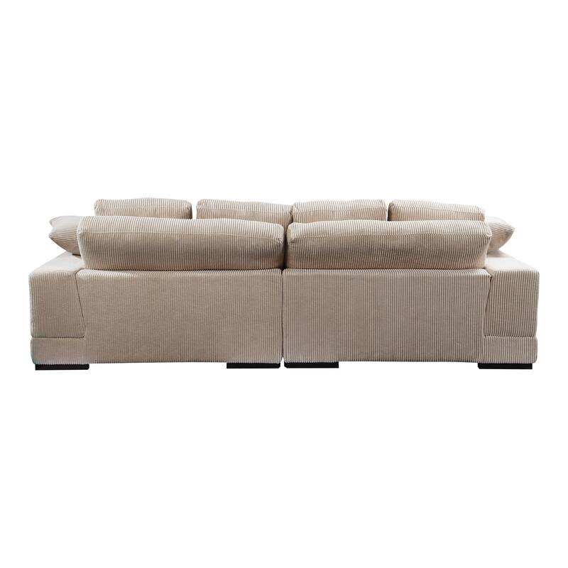 NADAAL STUDIOS Keira Sectional - Elegant Cappuccino Corduroy - Contemporary & Timeless Design