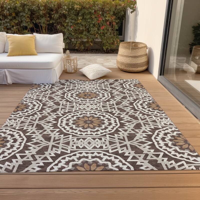 Machine Washable Indoor/ Outdoor Chantille Moroccan Boho Rug