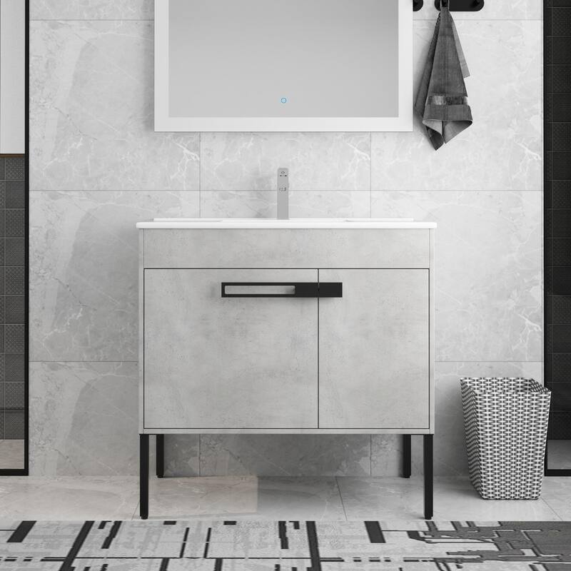 Beingnext 24"/30"/36" Bathroom Vanity with Sink, Freestanding/Floating Bathroom Vanity with Soft Close Door and Adjustable Shelf