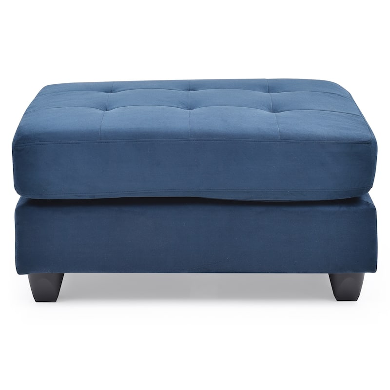 Upholstered Tufted Ottoman - 38" - Dark Blue