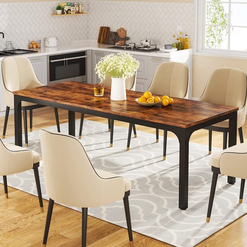 78" Dining Table Large Rectangle Kitchen Dinner Table for 6-8 People Long Modern Dining Room Furniture (Table only)