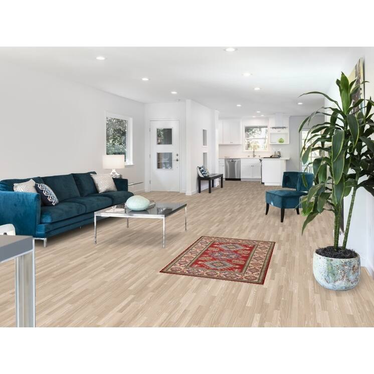 Geometric Red Kazak Accent Rug Handmade Wool Carpet - 2'8" x 4'1"