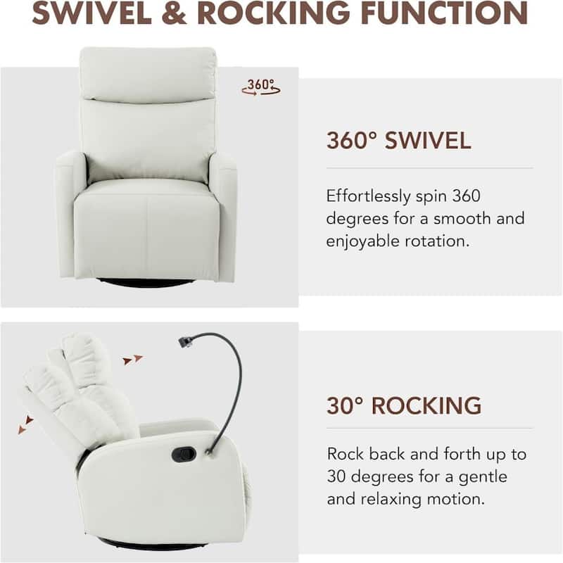 Modern Small Rocking Swivel Recliner Chair