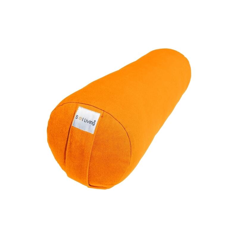 Sol Living Cylindrical Yoga Bolster Meditation Cushion - Cotton - 26" x 8" x 8" - Orange