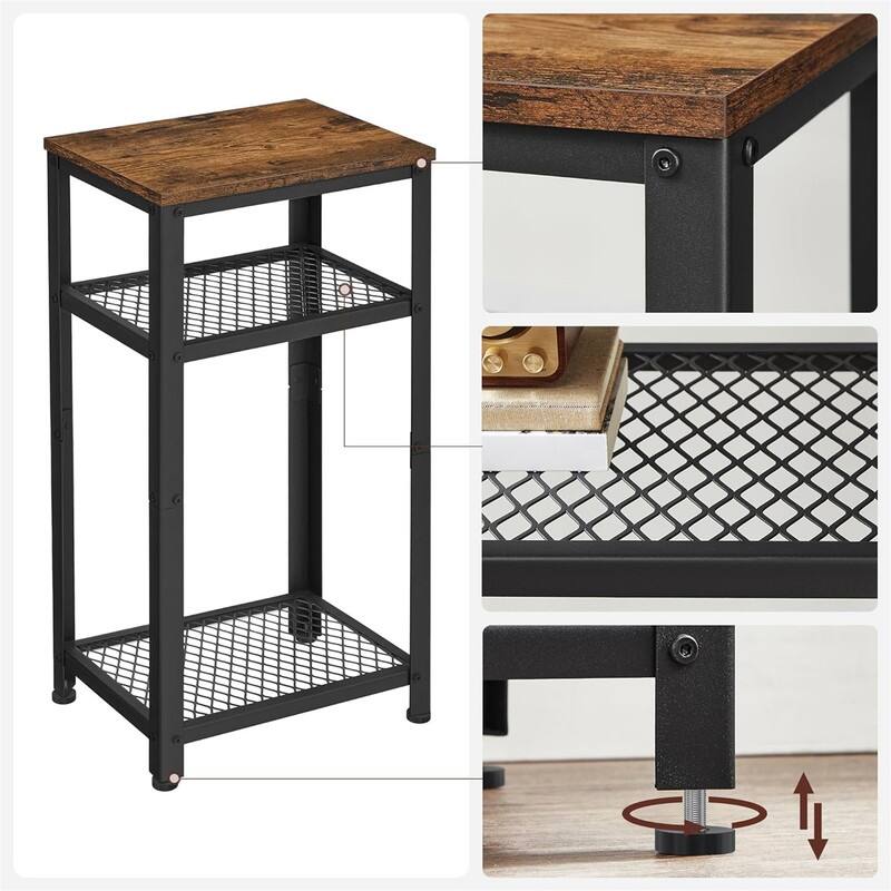 3-Tier Tall Side Table - 11.8"D x 15.7"W x 29.5"H