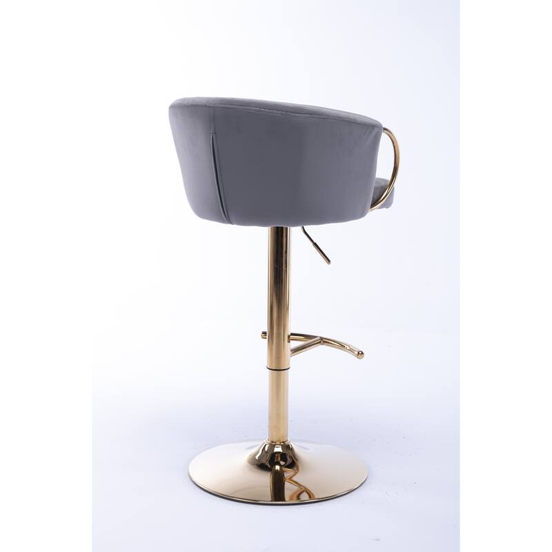 Velvet Swivel Bar Stools Set of 2, Counter Height Dining Chair with Padded Seat, Kitchen Island Stools with Footrest