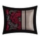 preview thumbnail 8 of 15, Liana Embroidered Red and Black 7-Piece Comforter Set