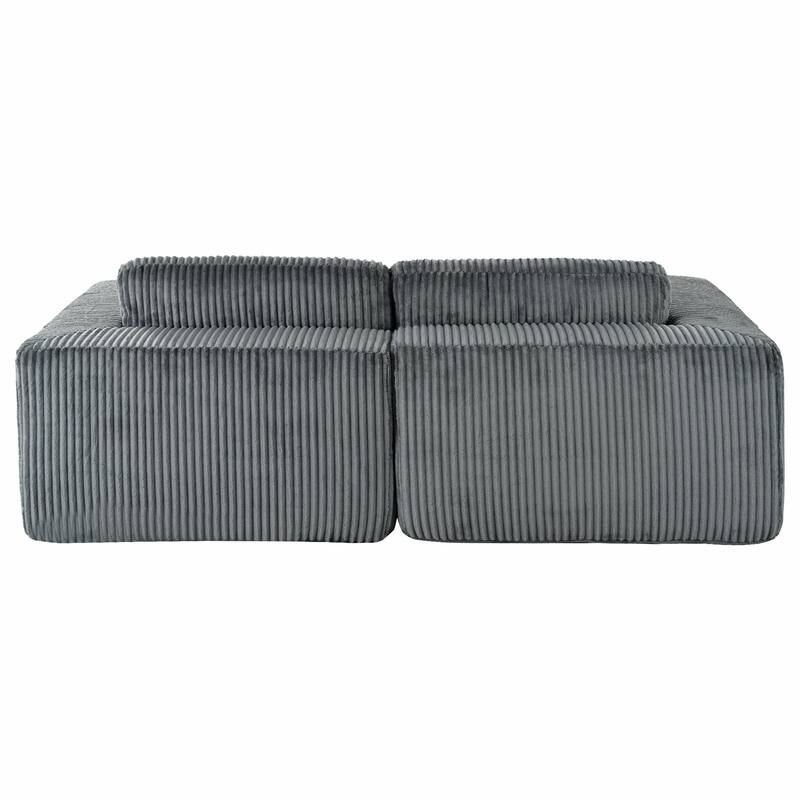Corduroy Double Sofa Bed with 2 Pillows